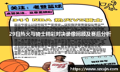29日热火与骑士精彩对决录像回顾及赛后分析